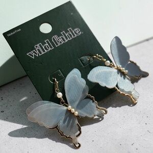Wild Fable Blue Butterfly Earrings with beautiful fabric wings! So pretty!!